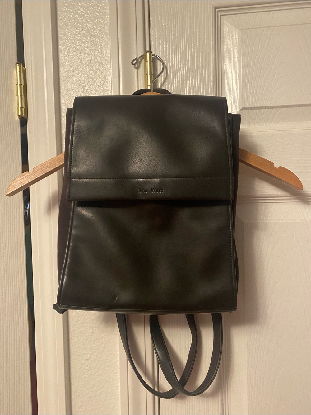 Nine West Black Faux-Leather Backpack